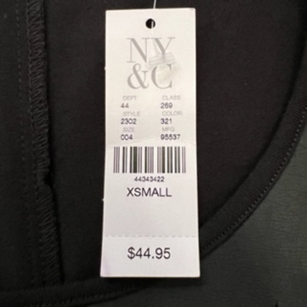 New York & Company Stretch Women's Top Shirt XS Black - Picture 7 of 15
